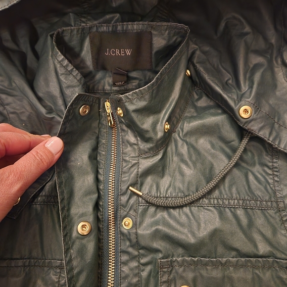 J CREW WAXED GREEN MILITARY UTILITY JACKET w removable QUILT VEST LINER Size XS - Picture 3 of 7